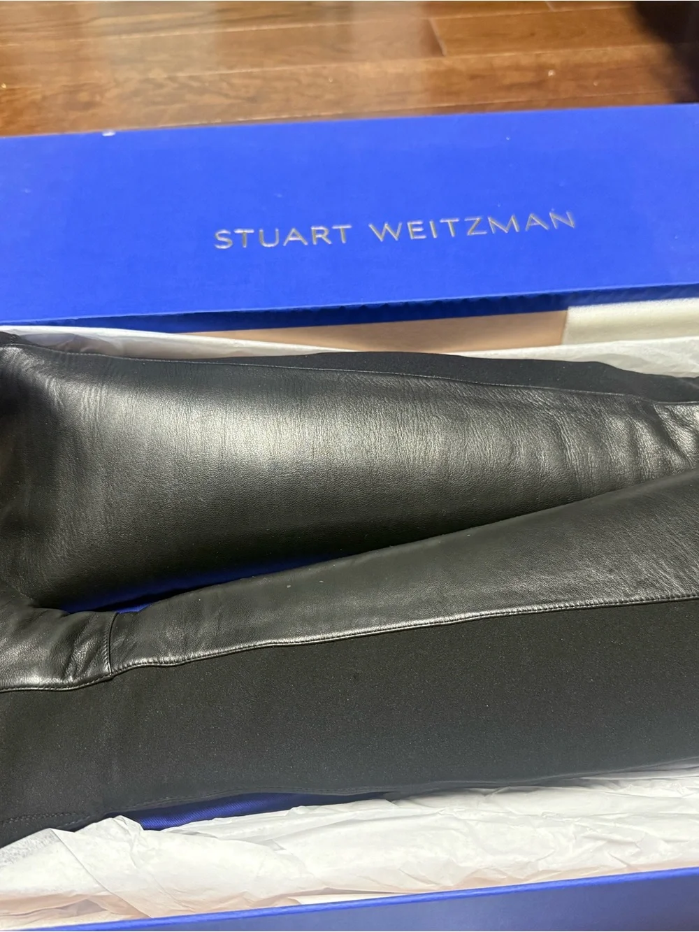 NEW Stuart Weitzman Black Over-the-Knee Stretch Leather Boots